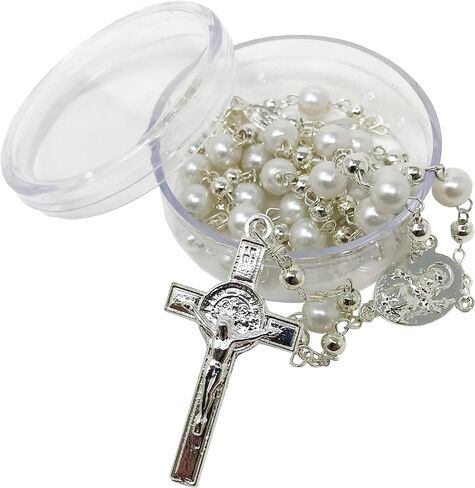 Catholic Baptism Candle Set in a Wooden Box with Towel, Candle, Rosary and Shell for Baby Boys and Girls. Handmade in Mexico Gift for Godparents. Holy Spirit Baptism Kit Kit de Bautizo. in Saudi Arabia