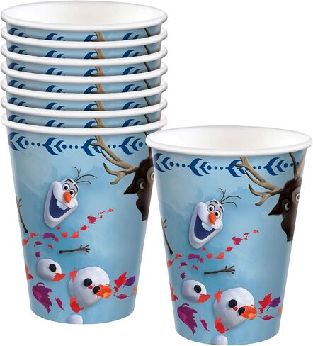 Disney Frozen 2 Party Cups - 9 oz. (Pack of 8) - Durable & Vibrant Design - Perfect for Birthday Celebrations, Movie Nights, and Magical Adventures in Saudi Arabia