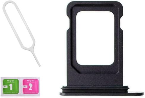 Single SIM Card Tray Slot Holder Replacement for iPhone 13 Mini 5.4 inch with Waterproof Rubber Ring and Sim Card Tray Open Eject Pin(All Carriers) (Black) in Saudi Arabia