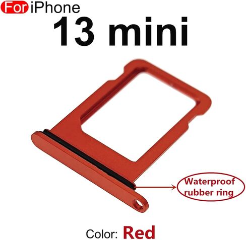 Single SIM Card Tray Slot Holder Replacement for iPhone 13 Mini 5.4 inch with Waterproof Rubber Ring and Sim Card Tray Open Eject Pin(All Carriers) (Black) in Saudi Arabia