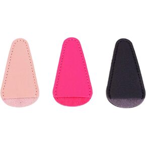 3pcs PU Leather Scissor Blade Covers Embroidery Sheaths Blade Protectors (Black Rosy Beige)