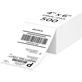 4x6 Thermal Fold Labels, Shipping Address Label Compatible with Nelko, JADENS, ASprink, Phomemo, Rollo, MUNBYN, Omezizy Direct Thermal Printers, Pack of 500