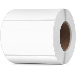 White Direct Thermal Labels Vinyl 3 x 2 Inch Self-Adhesive Rectangle Stickers Roll Waterproof Printer Decals Name Tag for QR Code DIY Office Address 500 PCS
