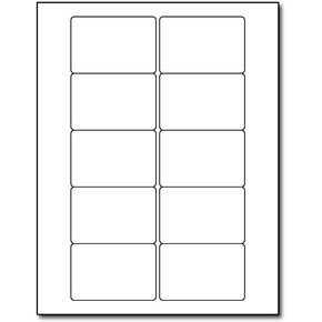 Adhesive Stickers, 10 Labels per Sheet, 3" x 2" - White Matte Finish - Labels for ID, Wax Melt, Soap, Address - for Inkjet/Laser Printers - 25 Sheets / 250 Labels