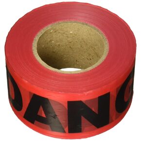 Cordova T15211 Danger Barricade Tape, 1000'. roll, Red/Black, 12 Rolls per case
