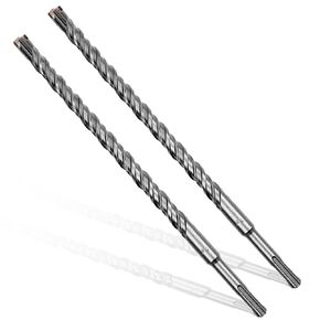 3/8x12" SDS-Plus Rotary Hammer Drill Bit, Carbide Tip 4-Cutter for Brick,Stone & Concrete, Packed of 2pcs.