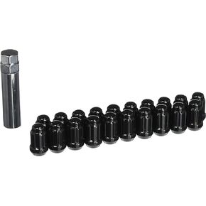 12X1.5 Bulge Acorn Spline Lug Nuts 1.38" 5 Lug Install Kit Black