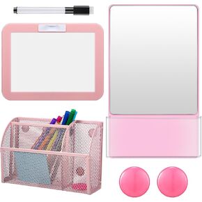 Magnetic Locker Accessories, Back to School Essentials, Include Magnetic Mirror with Holder, Magnetic Mesh Pen Holder, Small Whiteboard and Magnets for Office School Locker Organizer (Black) in Saudi Arabia