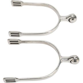 2 PCS Horse Spurs, Stainless Steel Spurs with Smooth Roller Ball, English Spur for Boots, Western Cowboy Spurs Equestrian Gear, Retro Spurs Saddlery Equipment