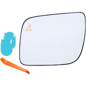 EAP Driver Side Mirror Glass Replacement Compatible with Ford Explorer 2011-2019, Heated with Blind Spot Detection, Without Auto Dimming, GB5Z-17K707-A, GB5Z17K707A