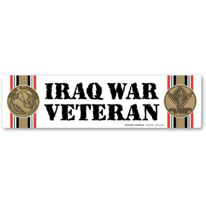 Iraq War Veteran Bumper Strip Magnet by Magnet America is 2.875" x 10.875" Made for Vehicles and Refrigerators
