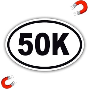 50K Marathon Black Oval Magnet Decal
