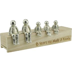 8th Anniversary Idea - 8 Years We Made A Family Metal Ornament - Choose Your Family Combination (2 Children)