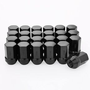 Lichamp 24pcs OEM Lug Nuts M14x1.5 Black Original Factory Cone Seat Style M14x1.5 Lugnuts Partial Compatible with 2015-2021 Ford F150 Expedition Lincoln Navigator Wheel Tire Accessories, A7BK