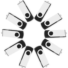 محرك فلاش USB 8 جيجابايت 20 حزمة، MAKACTUA USB 2.0 محركات أقراص فلاش محرك الإبهام، عصا ذاكرة دوارة، محرك أقراص فلاش، محرك أقراص بسحاب، أسود in Kuwait