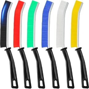 Premium 6Pcs Colorful Hard Bristle Crevice Cleaning Brushes, Multifunctional Crevice Cleaning Tools, Designed for Cleaning Narrow Spaces, Suitable for Toilet, Bathroom, Grout Cleaner Brush KOSPRIE