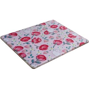 Cute Pink Strawberry Rabbit Floral Square Mouse Pad 10 x 12 in, Comfortable Gaming Cute Mousepad,Stitched Edge Mouse Mat,Small Mouse Pad Office Home Working Accessories