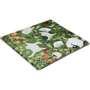 Cute Pink Strawberry Rabbit Floral Square Mouse Pad 10 x 12 in, Comfortable Gaming Cute Mousepad,Stitched Edge Mouse Mat,Small Mouse Pad Office Home Working Accessories