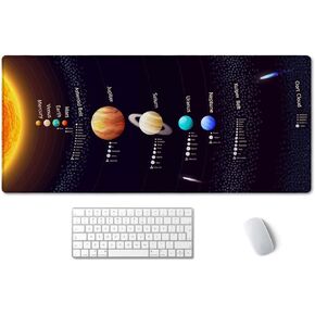 SSOIU Vintage American Patriotic US Flag Mouse Pad 35.5 X 15.7 Inch XXL Full Desk Mousepad Extended Large Non-Slip Rubber Base Waterproof Big Keyboard Mat with Stitched Edges for Gaming and Office