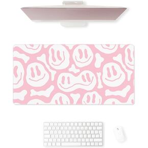 Cute Light Pink Desk Matt Computer Mats for Desktop, Cute Pink Floral Desk Pad Keyboard Mat (15.8" x 31.5")