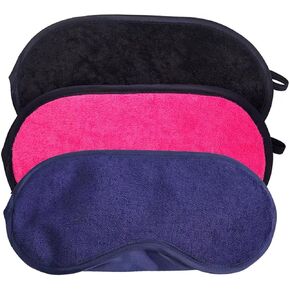 3 Pack Soft Microfiber Terry Cloth Sleep Mask Set Eye Blindfold Cover for Travel,Office Nap,Sleeping,Relieve Stress