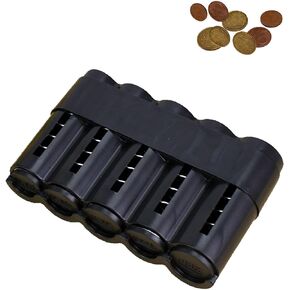 Coin Organizer Money Boxes,Coin Storage Tube Quarter Tubes,Coin Holder Capsules Coin Changer Dispenser Coin Box for Office Bank Protect Gasket Coin Holder Case (Black)