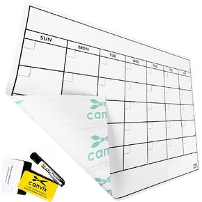 Dry Erase Whiteboard Wall Decal Sticker - 17 x 60 Inch Large Self-Adhesive, Removable, Residue Free Contact Paper for Kids, Home, and Office - Marker & Eraser Included