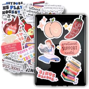 Smutty Book Stickers for Kindle Adult,Bookish Smut Reading Booktok Dark Romance Case Journal Water Bottle Sticker Spicy Lover Gift Funny Aesthetic Pink Laptop Phone Decal Deco 50PCS