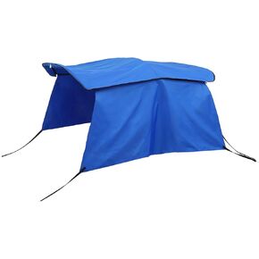 X AUTOHAUX 1 Set 600D 3 Bow 6'L x 46" H x 67"- 72" W Bimini Top Replacement Cover with Detachable Side Blocks Storage Boot Blue Replaces Canvas Only No Frame