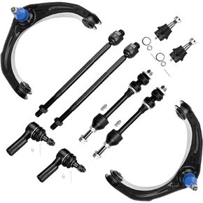 SCITOO 10pcs Front Suspension Kit Upper Control Arm Inner Outer Tie Rod End Sway Bar Link Lower Ball Joint Fit 2006-2008 For Dodge Ram 1500 2WD 5-LUG