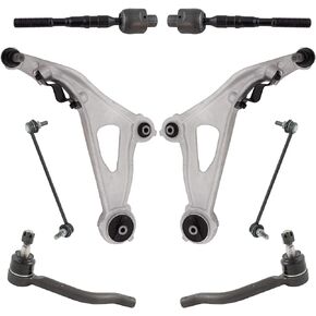 TRQ 8 Piece Steering & Suspension Kit Control Arms Tie Rod Ends Sway Bar Links Compatible with 2013 INFINITI JX35 2014-2019 QX60 2013-2019 Nissan Pathfinder