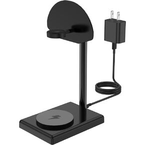 2 in 1 iPhone Wireless Charger Basket-Shaped Charging Station, Apple Watch Charger with 20W PD Wall Fast Charger, for iPhone 15/15 Pro/15 Pro Max/15 Plus/14/13/12/11/SE/X/8, iWatch 8/7/6/SE/5/4/3/2-1