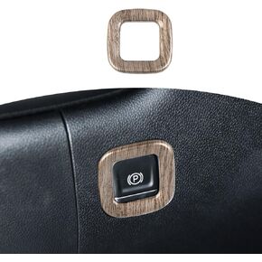 RT-TCZ for Silverado Parking Brake Button Trim Cover, Wood Grain Interior Accessories Compatible with Chevy Silverado 2019-2021 for GMC Sierra 2019-2022