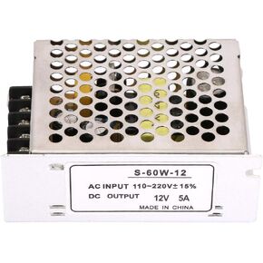 YWBL-WH Regulated Switching Power Supply 5A 12V AC/DC Voltage Converter Universal Regulated Switch Power Supply for LED DC Output Power 60W, Switching Power Supply