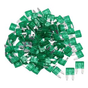 Car Fuse Blade Style Fuses 30A Mini Fuse Durable Short Circuit Protection Green 100Pcs