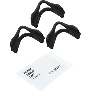 3 Pairs Ultra Soft Silicone Sunglass Nose Pads for Oakley Si M Frame 2.0/Si M Frame 3.0 OO9146/RazorBlades/Si Ballistic M Frame 2.0, Push-in Anti-Slip Glasses Nose Piece Replacement Kit Black