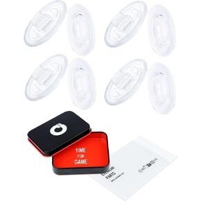 4 Pairs Ultra Soft Silicone Eyeglass Nose Pads for Oakley Whisker/WireTap OO4071/Plaintiff OO4057/Metal Plate OX5038, Push-in Anti-Slip Glasses Nose Piece Replacement Kit Clear