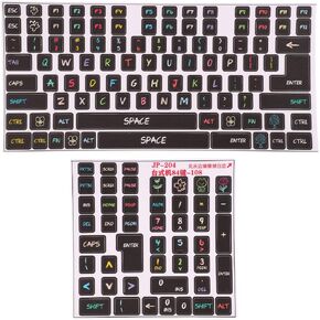 Keyboard Stickers, 2 Pcs Keyboard Cover Stickers PVC Decorative General Desktop Computer Keyboard Stickers Beautiful English Keycap Button Stickers for 84 to 108 Keys Keyboard
