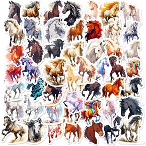 50Pcs Horse Stickers Pack Waterproof Graffiti Stickers for Laptop Phone Water Bottle Journaling Scrapbooking Notebook DIY Craft Vinyl Decals