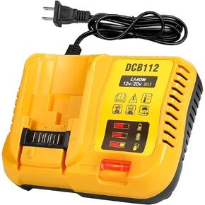 DCB112 Battery Charger Replaces for Dewalt 20V Battery Charger DCB107 DCB115, Ccharges Dewalt 12V/20V Max Lithium Battery DCB206 DCB204 DCB205 DCB120 DCB12
