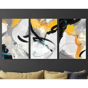 RAMEER Living Room Decor Large Wall Art Artwork for Walls Canvas Pictures for Bedroom Wall Decor Abstract Grey Teal Aqua Blue Wall Paintings for Office Dining Room Wall Decorations 60x28in