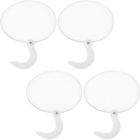 Gadpiparty 4pcs Japanese Foldable Fan Portable Round Folding Hand Fan Collapsible Handheld Fans for Wedding Party Favors Decorations White