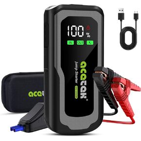 Jump Starter, acetek 2500A Peak 12V Portable Lithium Battery Jump Starter for Up to 8.5L Gas or 8L Diesel Engine, 30 Months Ultra-Long Standby, Safe 74WH Jump Starter Battery Pack with USB QC3.0