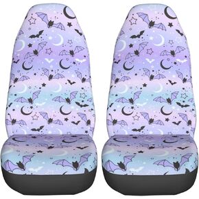 Pink Flamingo Animal Car Seat Covers for Women Girls, 2 Pcs Universal Fit Front Auto Seat Cover Protector for Vehicle Sedan SUV and Truck