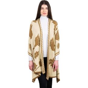 SAOL 100% Egyptian Cotton Scottish Thistle Shawl Ruana for Ladies, One Size Shawl, Made in Ireland