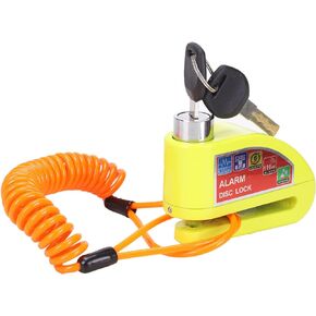 Alarm Disc Lock Disc Brake Lock Wheel Disc Lock Anti-Theft Super Waterproof 110db Alarm Sound with 59.1in Reminder Cable 2 Keys Allen Wrench 6mm Pin for Motorcycle Scooter Dirt Bike Blue
