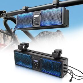 شريط صوت عالمي مقاس 16 بوصة ATV UTV لعربة الجولف، صوت بلوتوث، 6 مكبرات صوت، منفذ USB، إضاءة متعددة الألوان، شريط صوت بلوتوث لعربة الجولف/ATV/UTV/Marine لشريط رول 1.75-2.25 بوصة in Kuwait