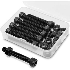 (40 Sets) M5 x 30mm Bolts and Nuts Set Socket Head Cap Screws 12.9 Grade Alloy Steel Black Full Thread