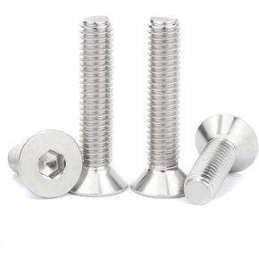 M4 Flat Head Screw, 50Pcs M4-0.7x8mm Flat Head Cap Screws and Bolts, 304 Stainless Steel, Machine Bolts,Full Thread,Allen Socket Drive,Bright Finish,Quantity 50 (M4x8mm) in Saudi Arabia