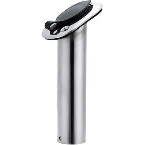 Manifish-made 30 Degree Flush Mount Fishing Rod Holder for Boat, Stainless Steel Fishing Pole Holder with Rubber Cap, PVC Liner & Gasket
